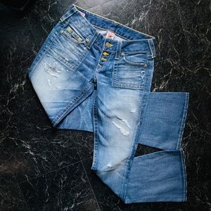 New true religion distressed flair jeans
